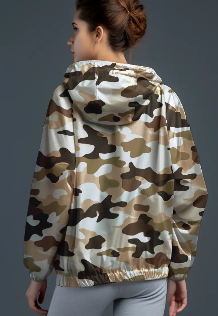 LSD29 Jaket Motif Keren Olahraga Parasut "camo coffee" putih multicolor