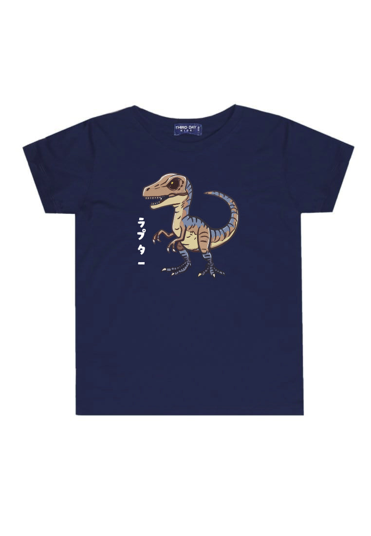 KU027 Kaos Anak Boy Girl Instacool "Raptor Japan" navy