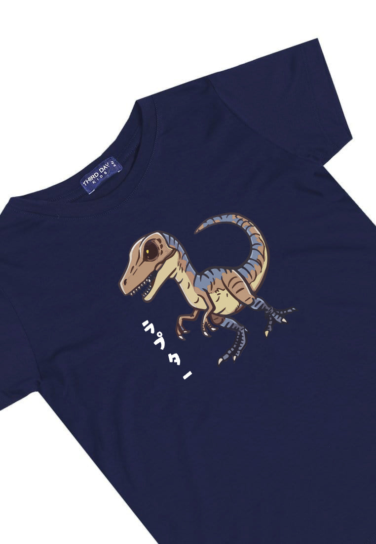 KU027 Kaos Anak Boy Girl Instacool "Raptor Japan" navy