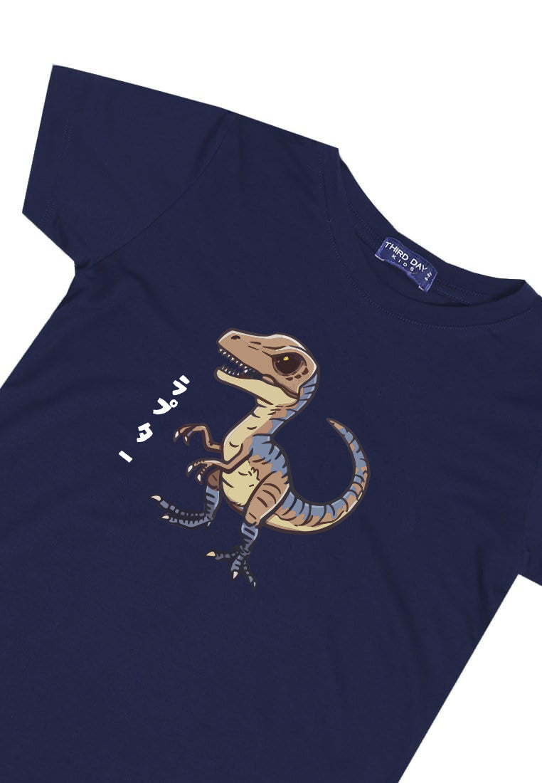 KU027 Kaos Anak Boy Girl Instacool "Raptor Japan" navy