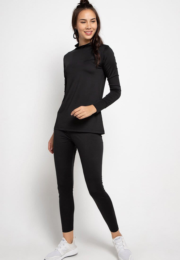 LB096 Sport Legging td active polos hitam