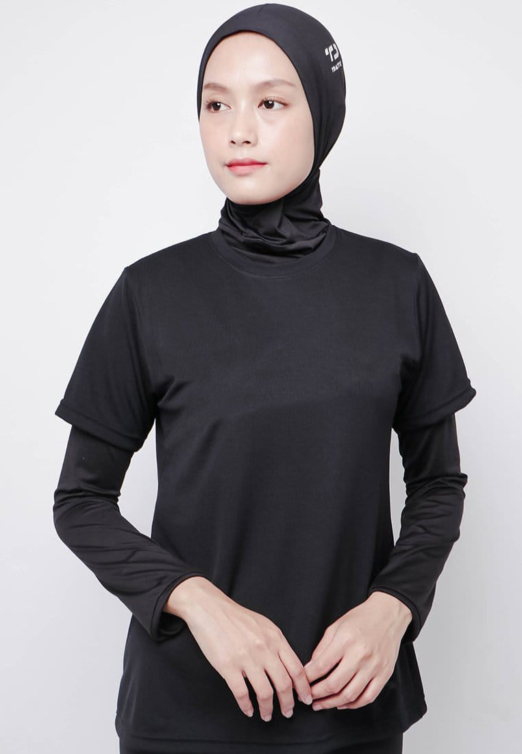 Td Active LSA87 S/S  baju olahraga tangan pendek cewe polos hitam