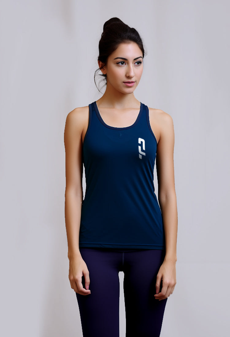 LSB61 tank top kutung wanita dri fit sleeveless gym running olahraga "td dakir ver" navy