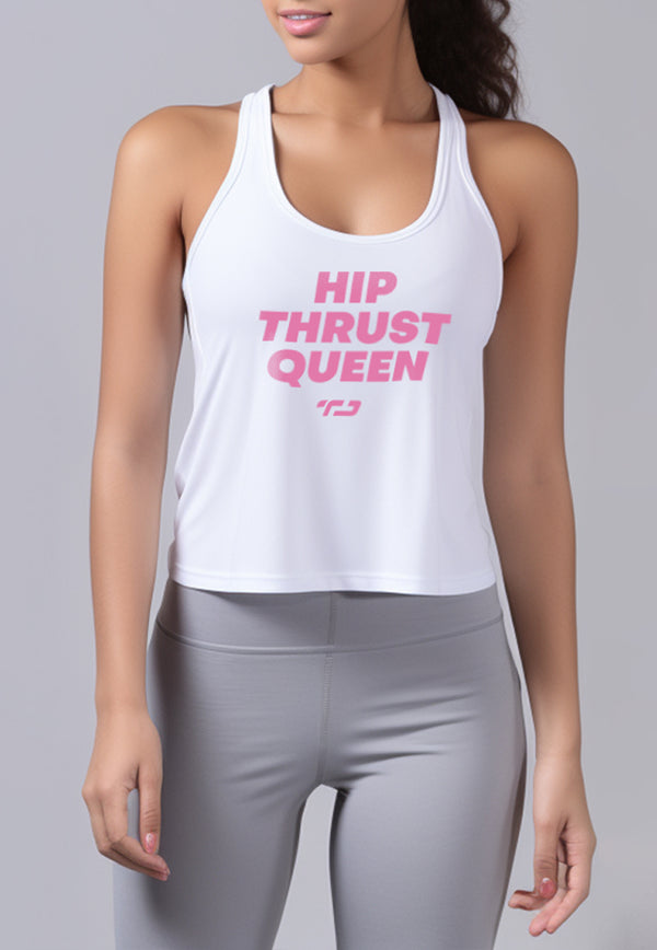 LSC04 kaos tank top gym UAT instacool "hip thrust queen" putih