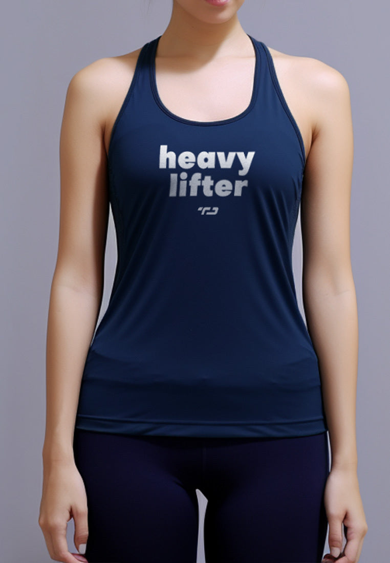 LSC42 Kutung Tank Top Gym Wanita "heavy lifter" navy