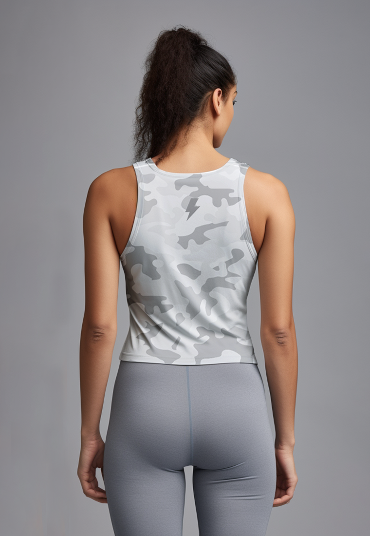 LSC46 Crop Tank Top Olahraga Camo Warna Ice Grey SuperAirDry Lite