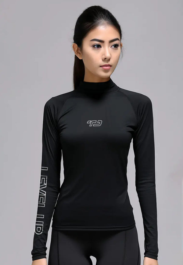 LSD06 manset olahraga wanita bahan jersey stretch "level up arm" hitam