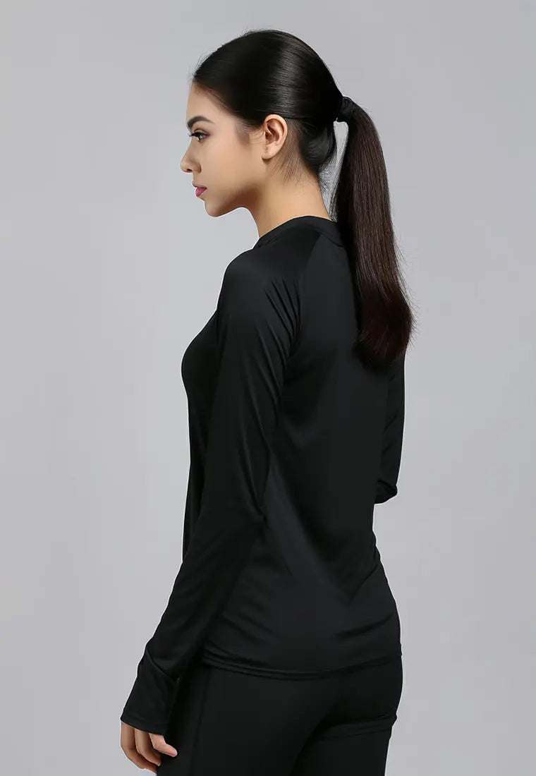 LSD09 baju manset olahraga wanita stretch "savage" hitam