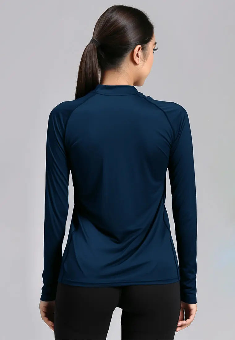 LSD10 baju manset olahraga wanita stretch "savage" navy