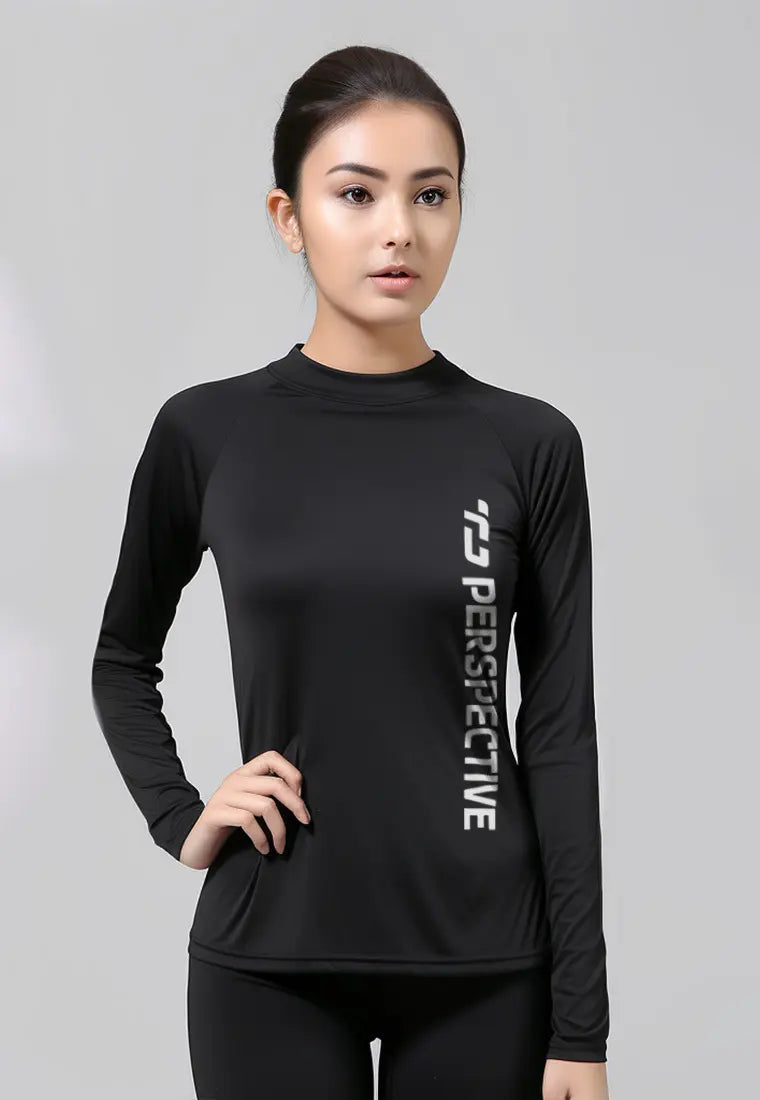 LSD12 baju lari wanita lengan panjang jersey stretch 