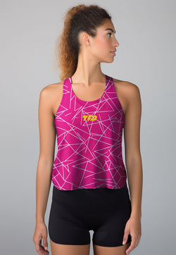 LSD40 Tanktop Crop Gym Weight Lifting "shocking pink abstract" superairdrylite