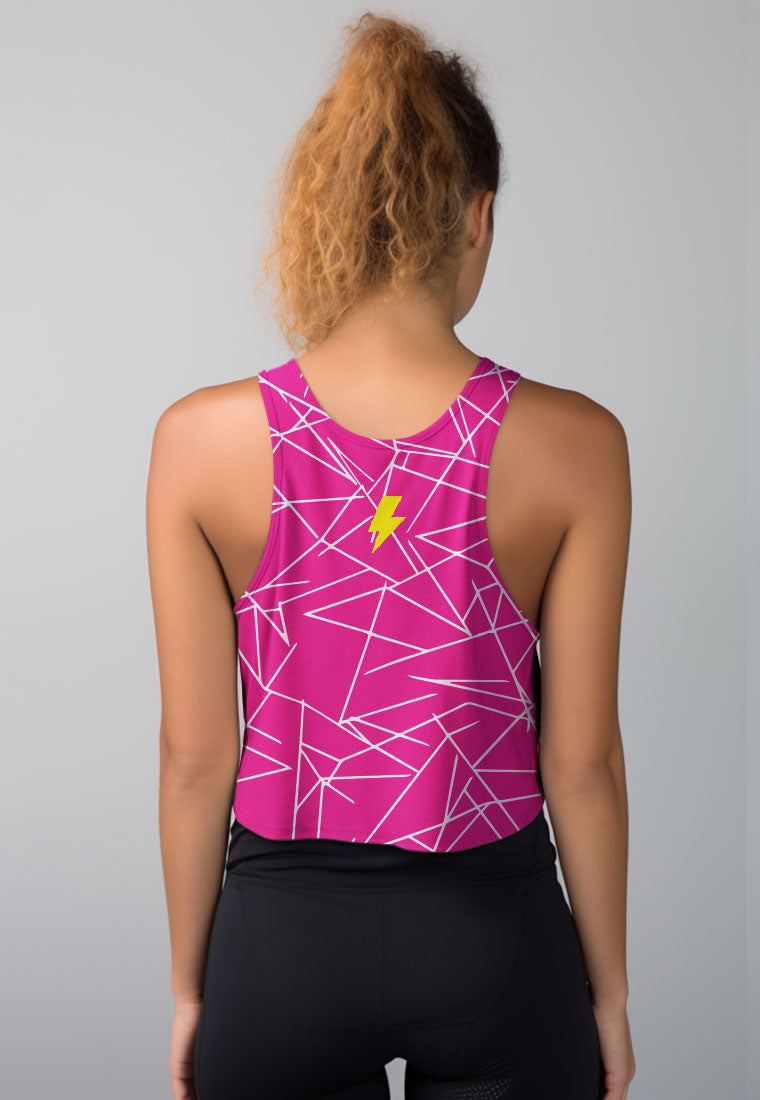 LSD40 Tanktop Crop Gym Weight Lifting "shocking pink abstract" superairdrylite