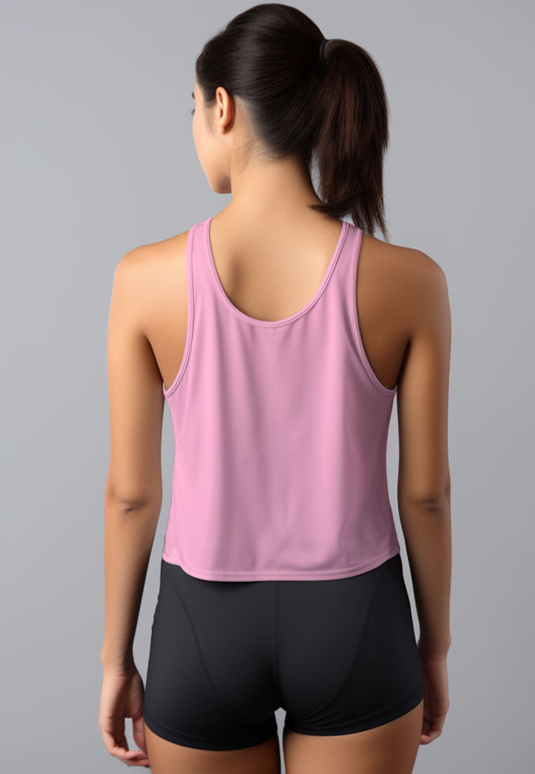 LSD51 Tank Top Crop Pink UAT "focus on goals" Td Active