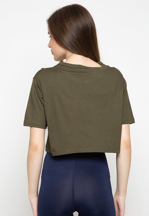 TDLA LTE85 olc crop top oversize polos green army