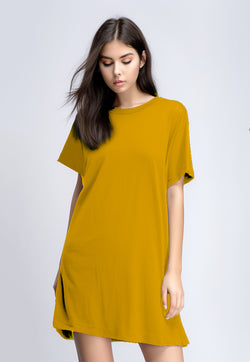 TDLA LTE27 LD long dress polos wanita mustard