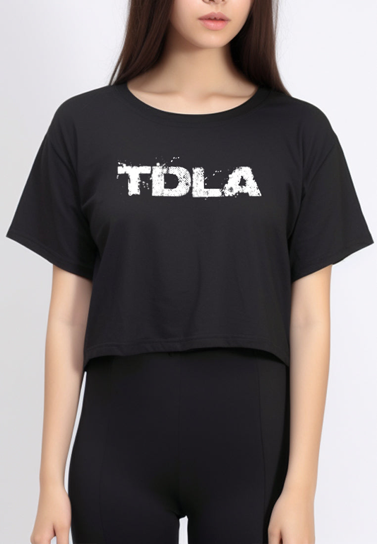 TDLA LTE54 kaos crop oversize OLC wanita air brush spray TDLA hitam