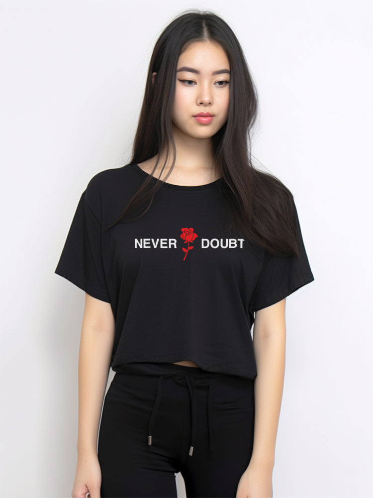 LTE68 olc crop top oversize loose hitam never doubt hitam