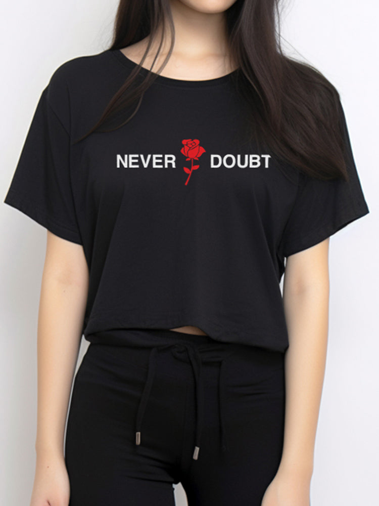 LTE68 olc crop top oversize loose hitam never doubt hitam