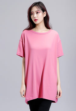 LTF72 LD long dress polos wanita pink