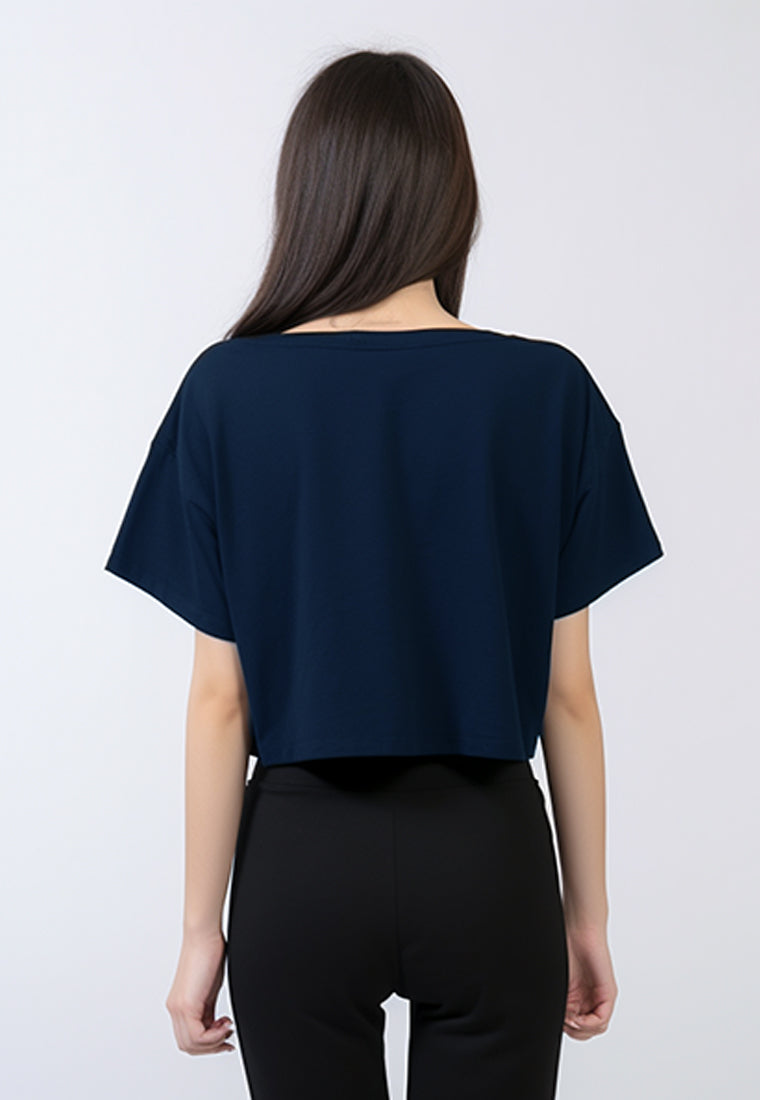 LTF90 Kaos Crop Top Oversize OLC Navy Polos