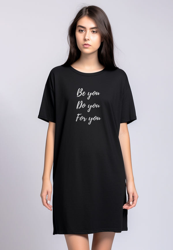 LTG88 Dress t shirt "be you do you for you" LD hitam