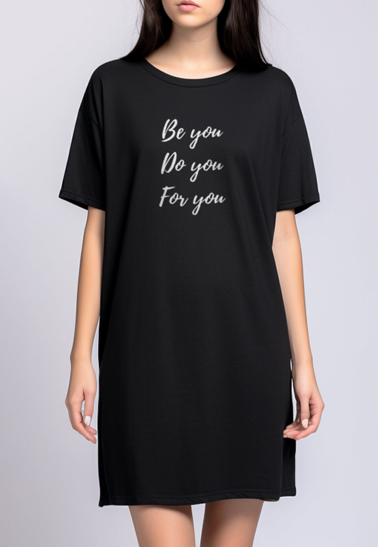 LTG88 Dress t shirt "be you do you for you" LD hitam