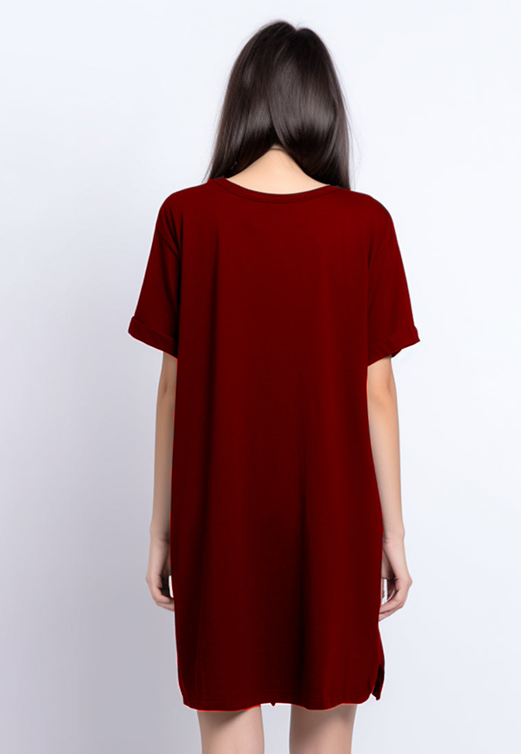 LTG89 Dress t shirt "be you do you for you" LD merah maroon