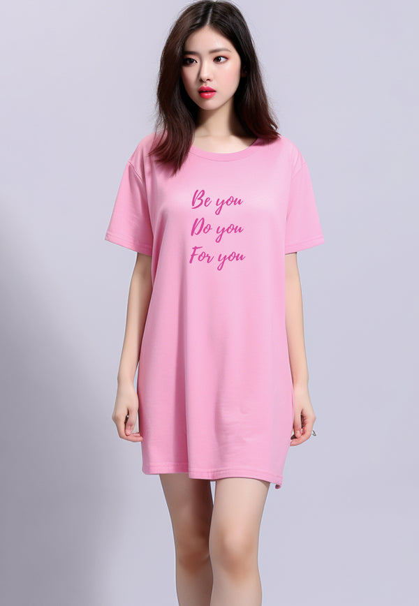 LTG90 Dress t shirt "be you do you for you" LD pink