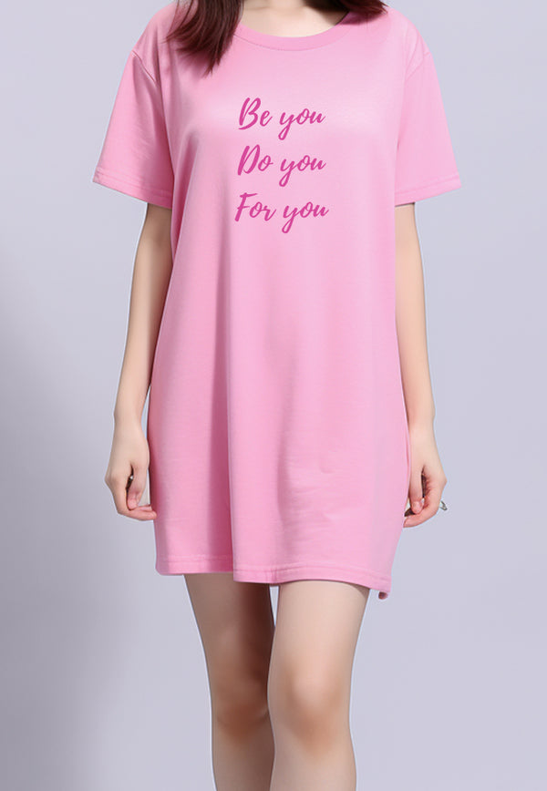 LTG90 Dress t shirt "be you do you for you" LD pink