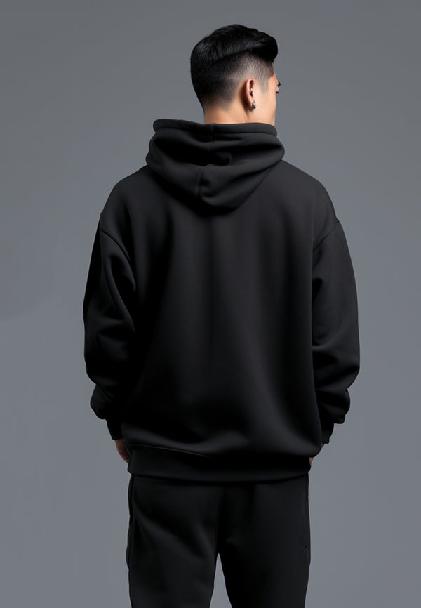 MO011Y Men Hoodie Katakana invrt 2lines blk