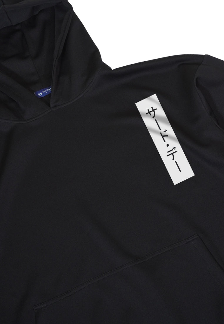 MOA54 Hoodie Premium ScubaLux Anti Air Stretch "inverted katakana ver" hitam