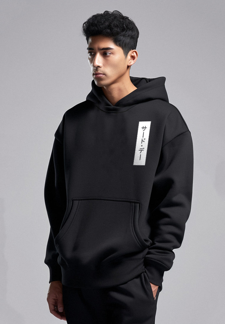 MOA54 Hoodie Premium ScubaLux Anti Air Stretch "inverted katakana ver" hitam