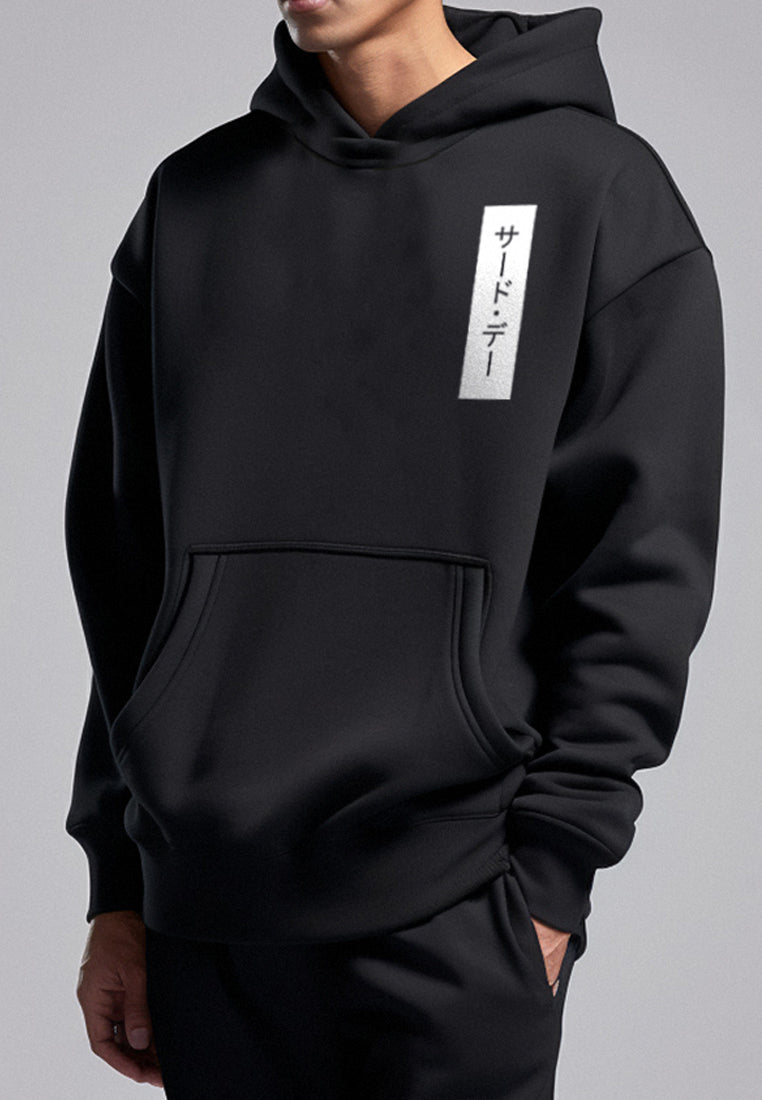 MOA54 Hoodie Premium ScubaLux Anti Air Stretch "inverted katakana ver" hitam