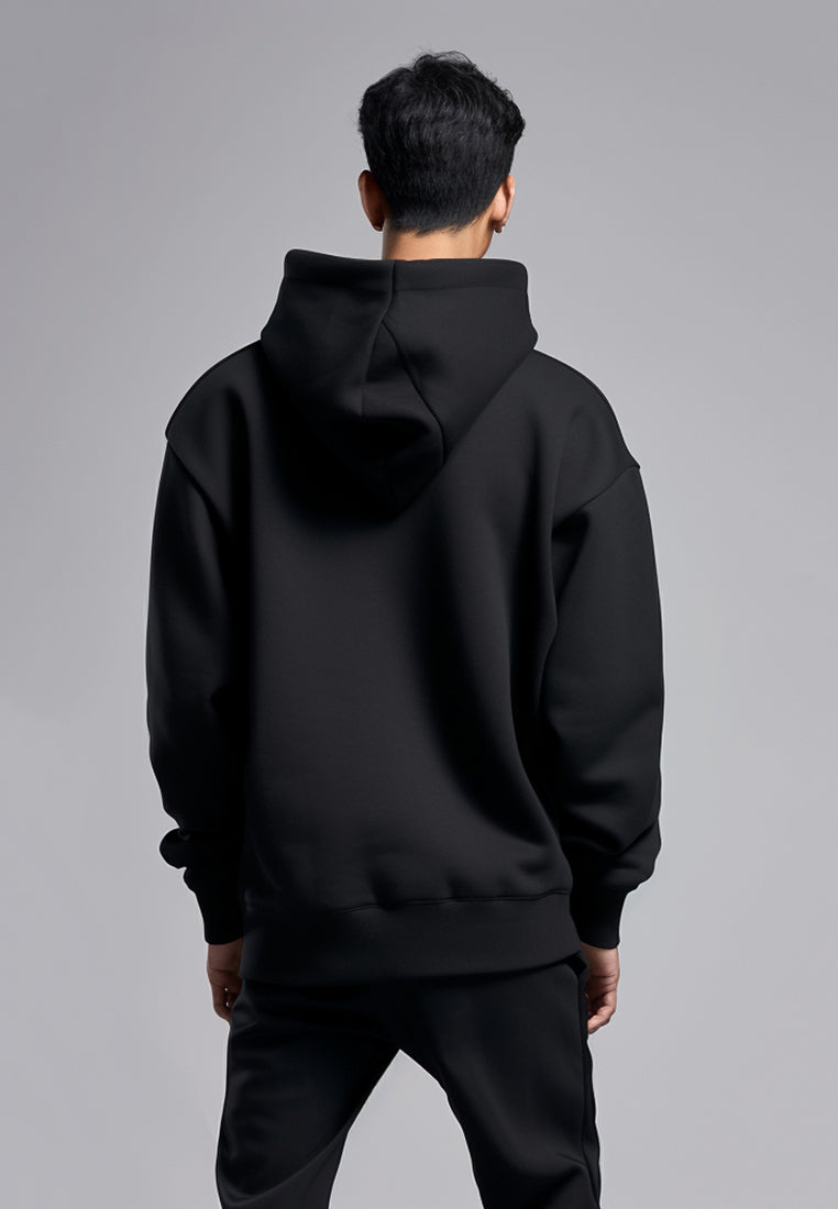 MOA54 Hoodie Premium ScubaLux Anti Air Stretch "inverted katakana ver" hitam