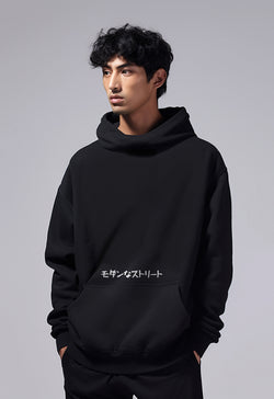 MOA48 Hoodie Pria Premium ScubaLux Adem "modernstreet pocket" hitam