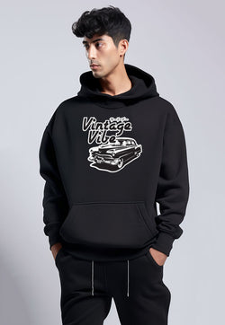 MOA52 Hoodie ScubaLux Pria Pria "vintage vibe mobil" hitam