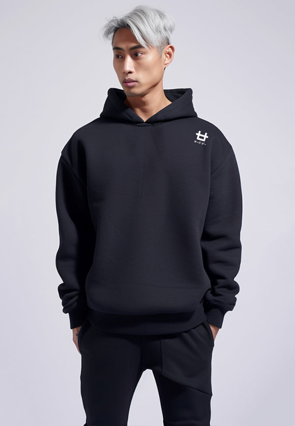 MOA56 Hoodie Premium ScubaLux Anti Air Stretch "icon logo shoulder " hitam