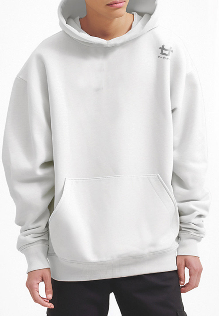 MOA57 Hoodie Premium ScubaLux Anti Air Stretch "icon logo shoulder" putih