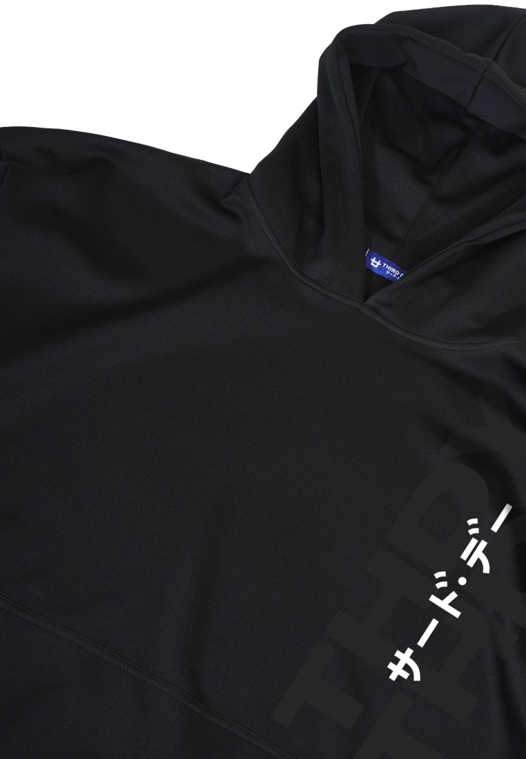 MOA59 Hoodies Premium ScubaLux Anti Kusut Waterproof "THDYTHDY katakana" hitam