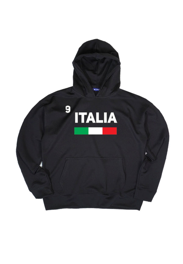 MOA61 Hoodies Premium ScubaLux Anti Kusut Waterproof "ITALIA" hitam