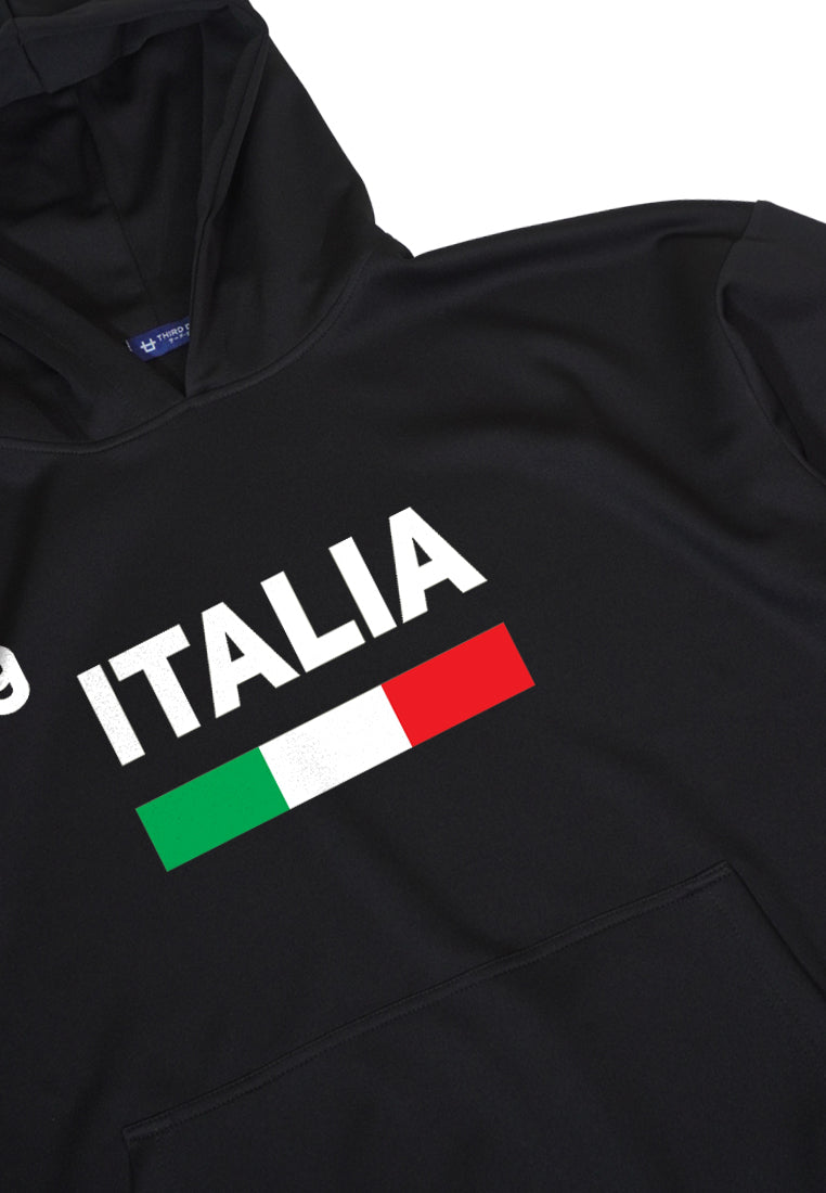 MOA61 Hoodies Premium ScubaLux Anti Kusut Waterproof "ITALIA" hitam