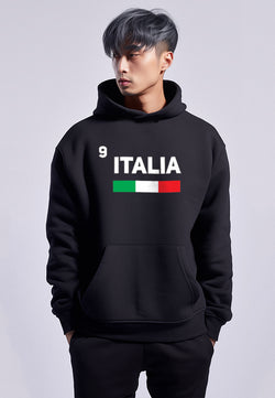 MOA61 Hoodies Premium ScubaLux Anti Kusut Waterproof "ITALIA" hitam