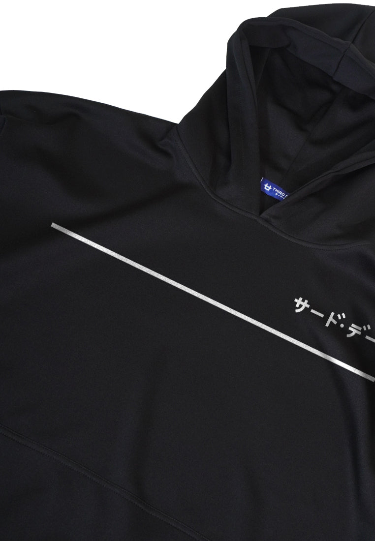 MOA62 Hoodies Premium ScubaLux Anti Kusut Waterproof "line katakana" hitam