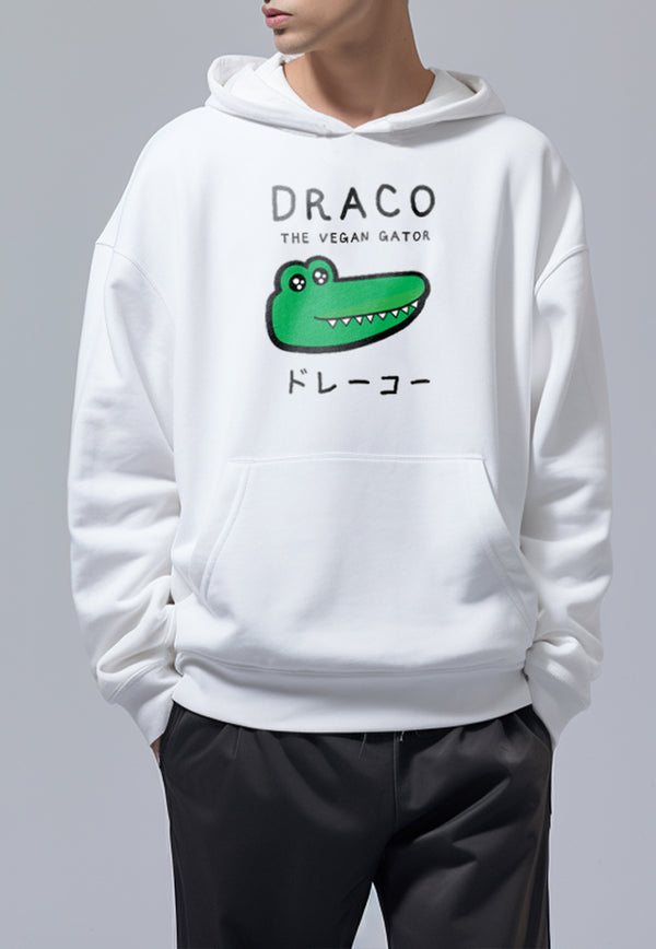 MOA88 Hoodies Premium ScubaLux Anti Kusut Waterproof "Draco Cute" Putih