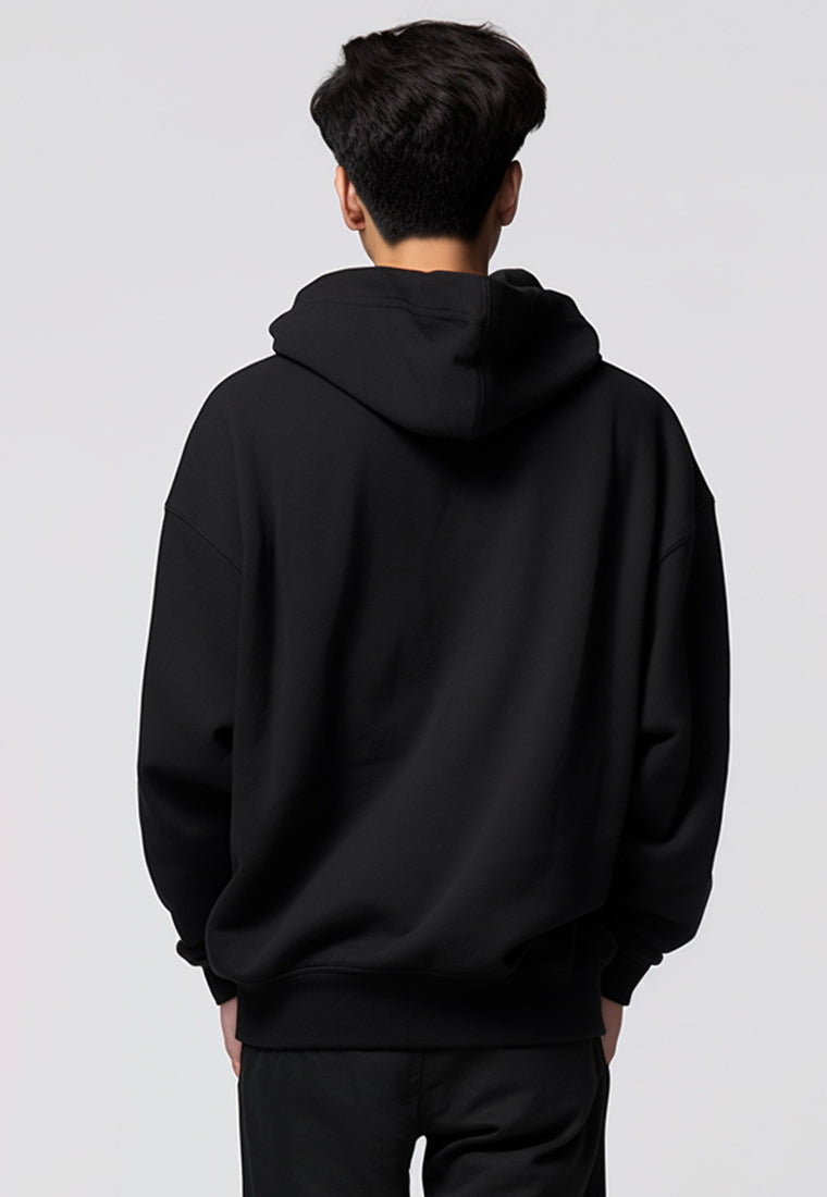 MOB04 Hoodie Pria Oversize Bahan Scubalux gambar Kucing Felix hitam