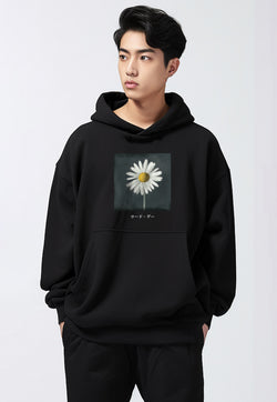 MOB08 Hoodie Oversize Bahan Scuba Tebal Scubalux "daisy katanana" hitam