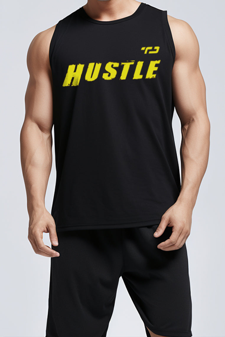 TD Active MS183 kaos gym tank top kutang singlet HUSTLE hitam