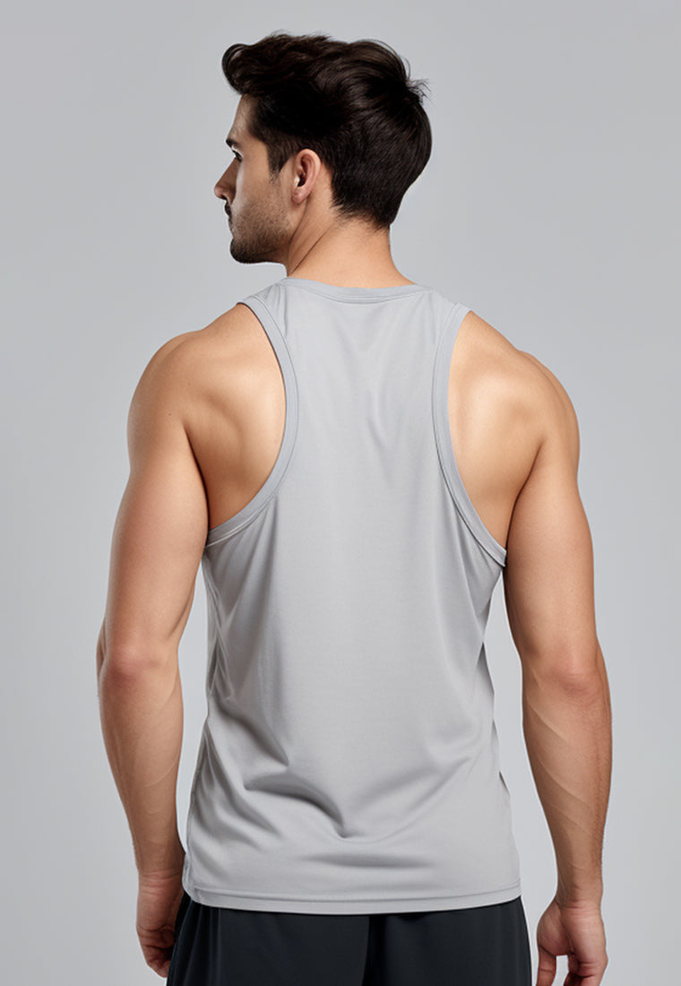 MSA12 baju kutung gym tank top sleeveless tees polos abu muda