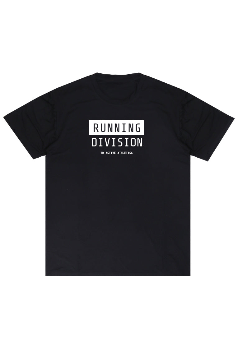 MSA21 kaos olahraga pria lengan pendek hitam lycra instadry "tda running division" hitam