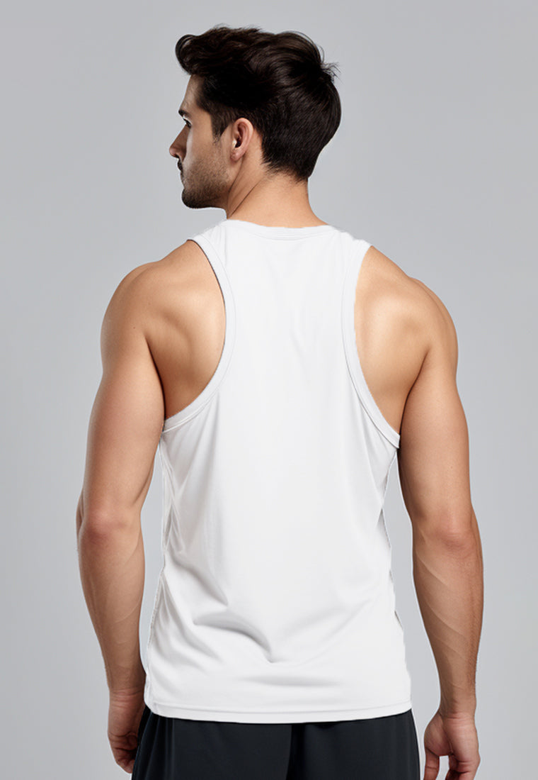 MSA34 Muscle Tank Top Putih Pria polos putih